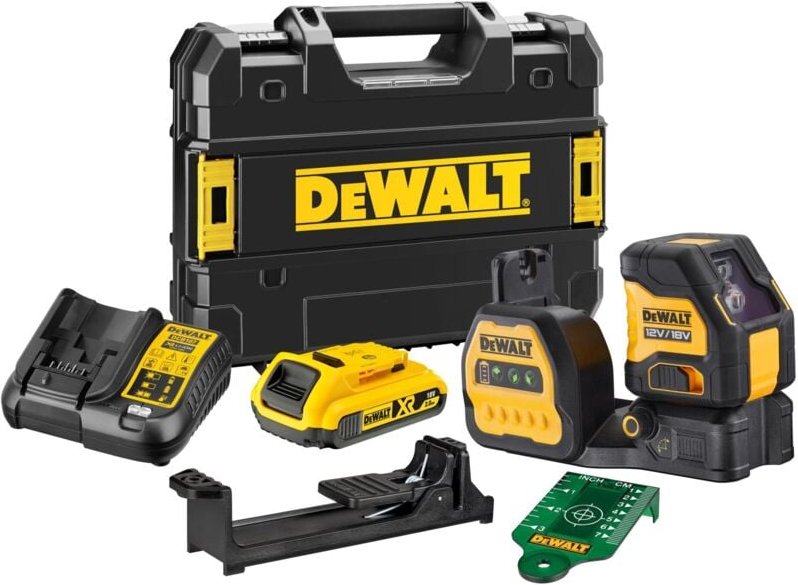 DCE088D1G18 Kreuzlinien Laser Grün Selbstnivellierend 12V & 18V mit TStak-Box und Akku - Dewalt