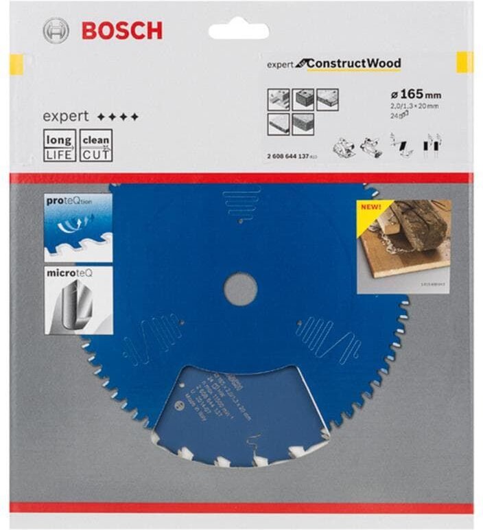 Kreissägeblatt Expert for Construct Wood, 165 x 20 x 2,0 mm, 24 - Bosch