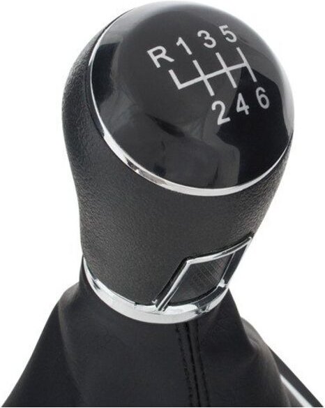 VW Golf VI 08-13 SCHWARZER Schaltknauf + 6-Gang-Schaltsack