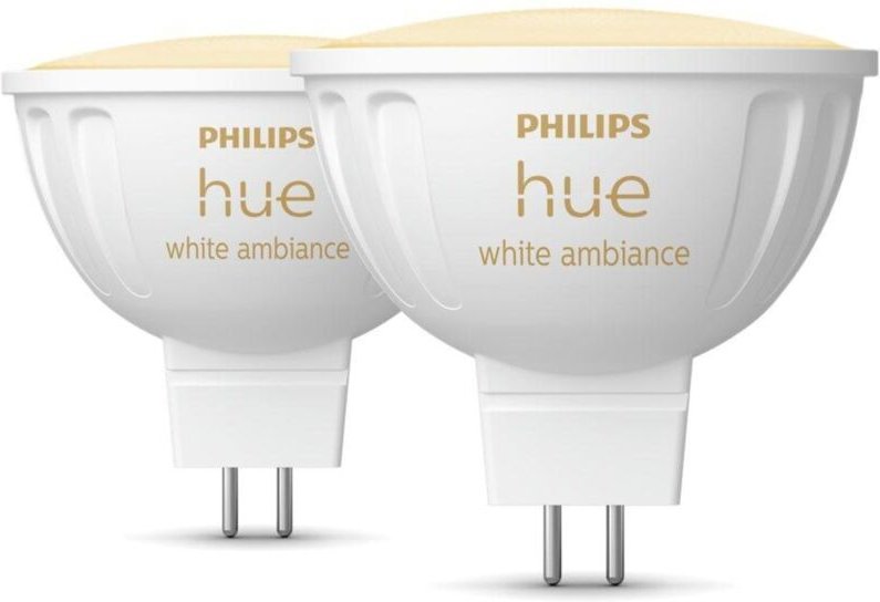 Philips Hue White Ambiance MR16 verbundene Glühbirnen Weiß, Packung mit 2