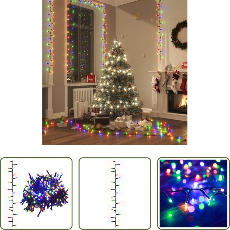 vidaXL LED-Beleuchtung - LED-Lichterkette mit 400 LEDs Mehrfarbig 13 m PVC