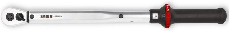 STIER Drehmomentschlüssel mit Umschaltknarre 1/2 Zoll, Arbeitsbereich 40-200 Nm, hohe Auslösegenauigkeit, Umschaltfunkti...