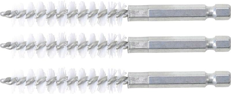 Nylonbürste 11 mm Antrieb Außensechskant 6,3 mm (1/4') 3-tlg.