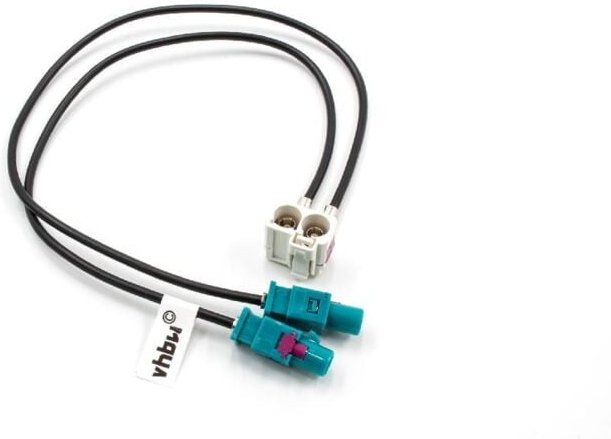 Vhbw - Antenne Doppel-Fakra (b) Adapter kompatibel mit Audi / vw mfd 2, MFD2, rcd 300, RCD300 Autoradio, Auto - Adapter-...