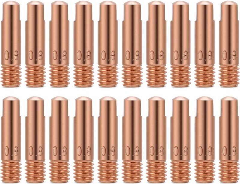 MIG-Kontaktdüse, Schweißkontaktspitzen, 20-teiliges Kupferkontaktspitzen-Set für 15AK MIG-Schweißbrenner-Verschleißteile...