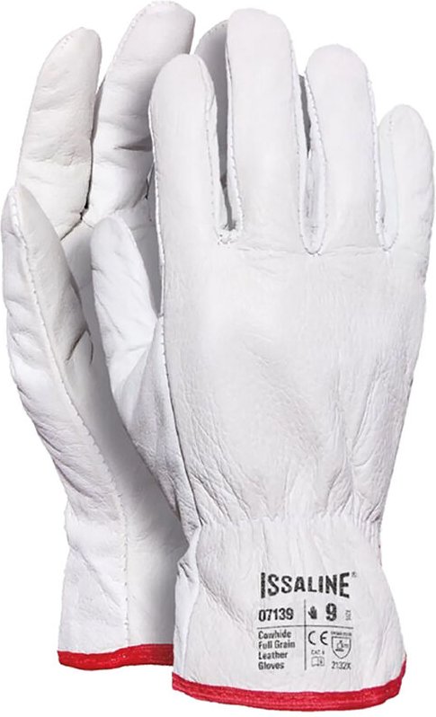 Industrial Starter 07139 Arbeitshandschuhe aus weißem Vollnarbenleder - 9 (L) - Blanche