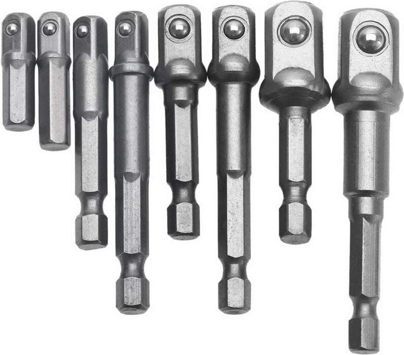 8 Stück 1/4 Zoll 3/8 Zoll 1/2 Zoll magnetischer Bithalter Schraubendreher-Verlängerung Sechskant-/Vierkant-Schraubendreh...