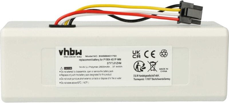 Akku kompatibel mit Xiaomi Dreame F9 RVS5-WH0, Bot X30 Ultra RLX56CE Saugroboter (2600 mAh, 14,4 v, Li-Ion) - Vhbw