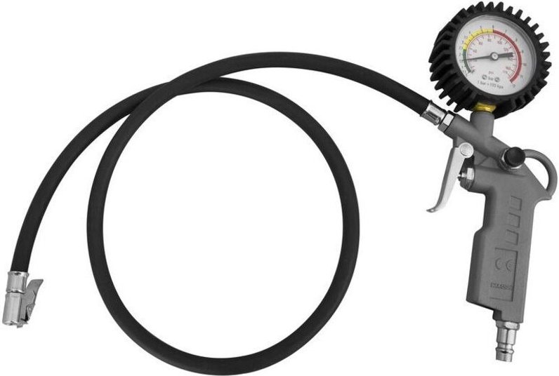 Reifenfüller 12 bar 1m Schlauchlänge Reifendruckprüfer Reifenfüllgerät - Güde