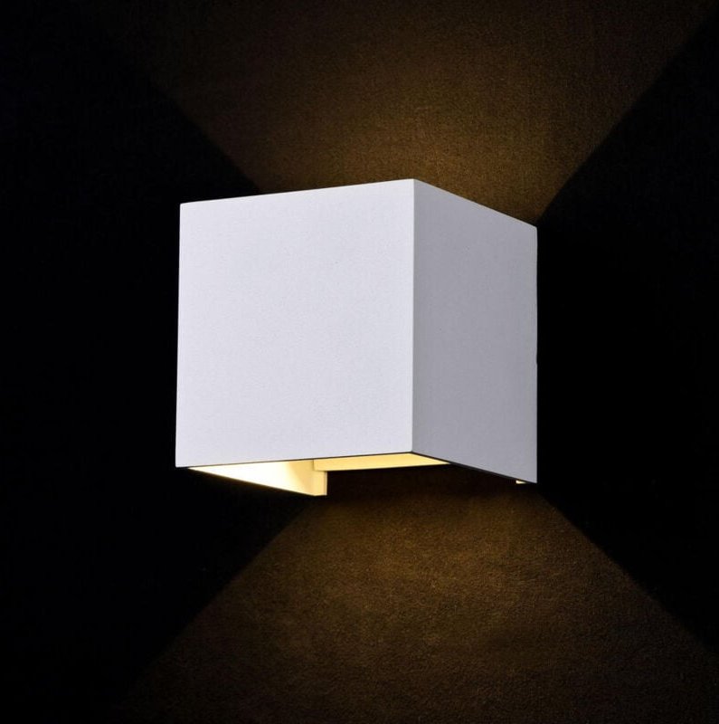 Thumbnail - Maytoni - Außenleuchte Wandleuchte Wandlampe Fassadenleuchte led Weiss Würfel IP54