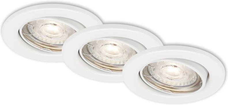 Brilo - Di-Ka led Einbauleuchte Swing 3er Set weiß ø 8,5 cm GU10 dimmbar Einbauleuchte