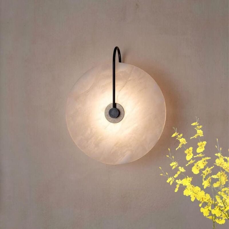 Modernes Design Runde LED-Wandleuchte Außen/Innen Marmor und Metall Wandlampe Dekoratives Nachtlicht Schlafzimmerlampe W...