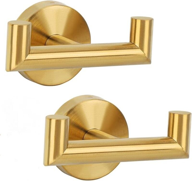 Badezimmer-Kleiderhaken, 2 Stück, Küchenhandtuchhaken, Wandhaken mit Schrauben, Edelstahl-Kleiderhaken, Wandhandtuchhalt...
