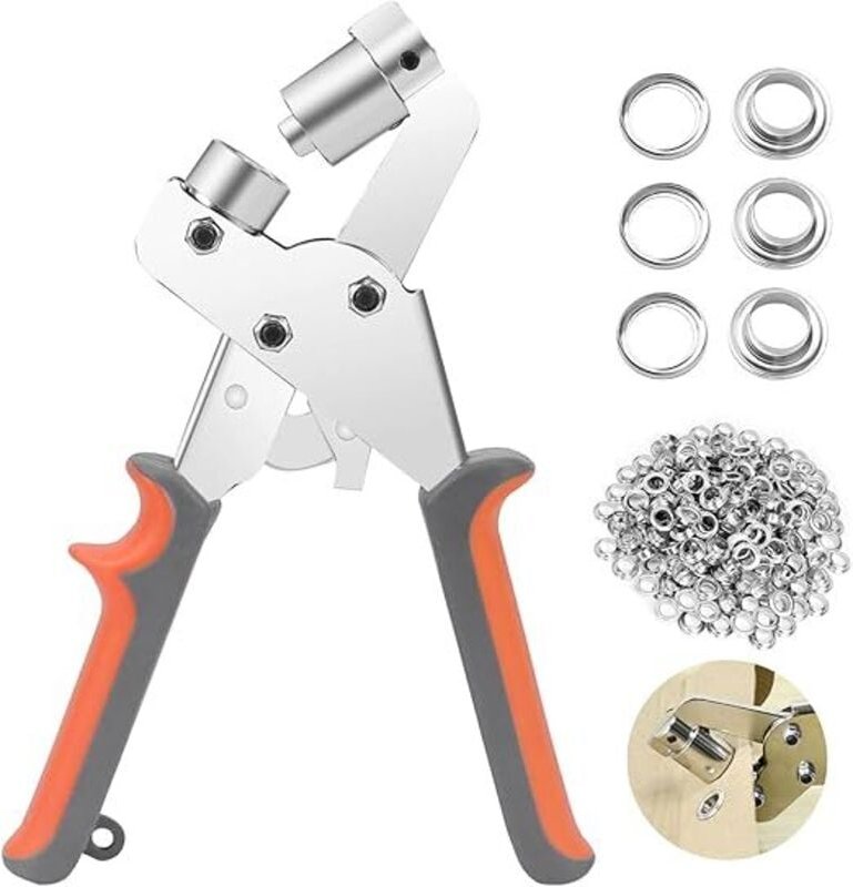 Senzange, professionelles Ösenstanzer-Set mit 100 Teilen (Innen-Ø 10 mm) Metallösen für Leder, Stoff, Plane, Vorhang, pv...