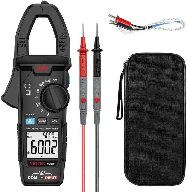 Digitales Stromzangenmessgerät AC/DC 0-600A Multimeter mit automatischer Stromzange und T-RMS-Voltmeter-Tester zur Messu...