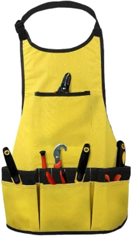 Mehrzweck-Elektriker-Werkzeugtasche, Leine, Aufbewahrung, Garten-Werkzeugschürze für Hobby-Landwirte (gelb)