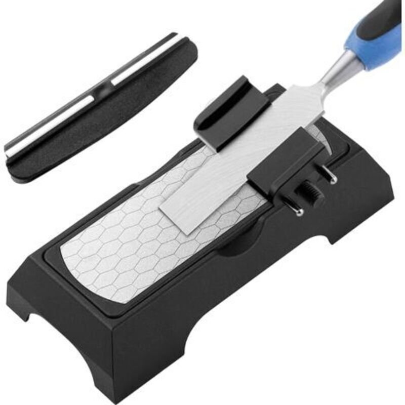 Diamant-Schleifstein, mit verstellbarem Schleifführungs-Winkel und Messerschleifführung, doppelseitig, Körnung 400/1000,...