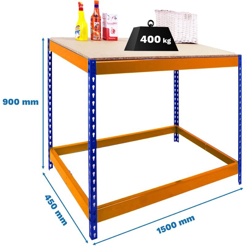 Simonrack Arbeitstisch Blau Orange Metall Design