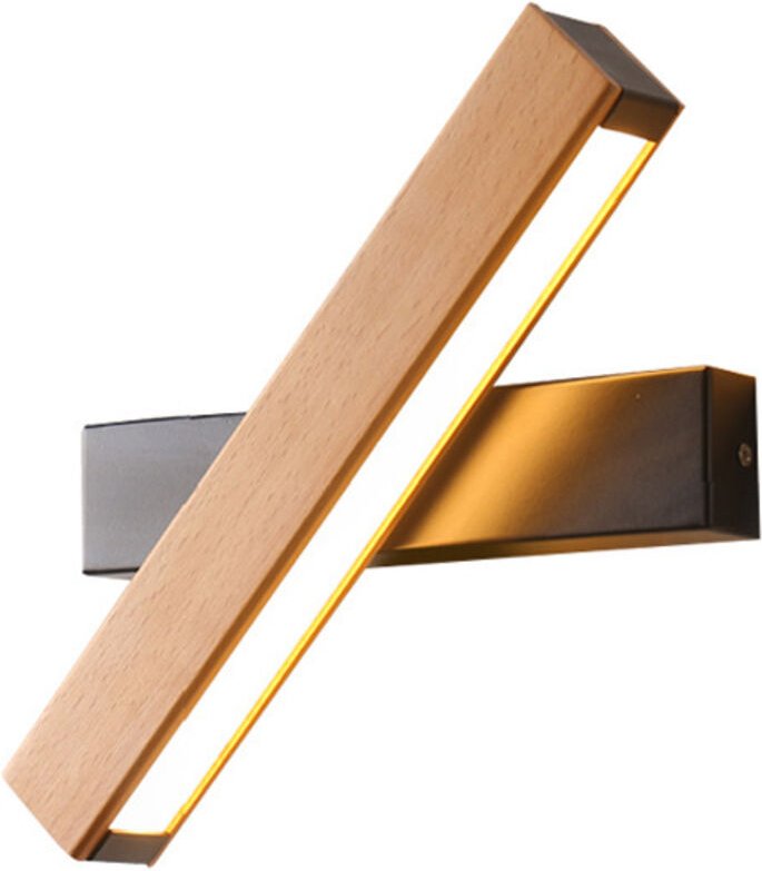 LED-Wandleuchte, 4 W, 400 lm, 360 ° drehbar, Wandlampe aus Holz für den Innenbereich, 3000 K warmweiße Wandleuchte für S...