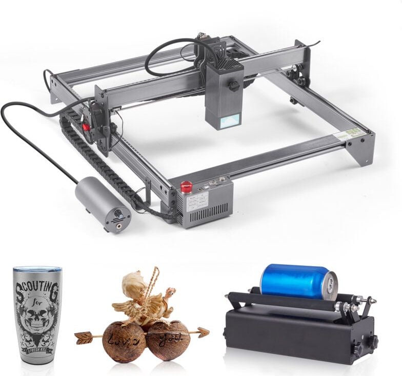 20 w Lasergravierer, 15,7 x 15,7 Zoll, großer Arbeitsbereich, 10000 mm/min, komprimierte Punkt-Rotationswalze für Holz, ...