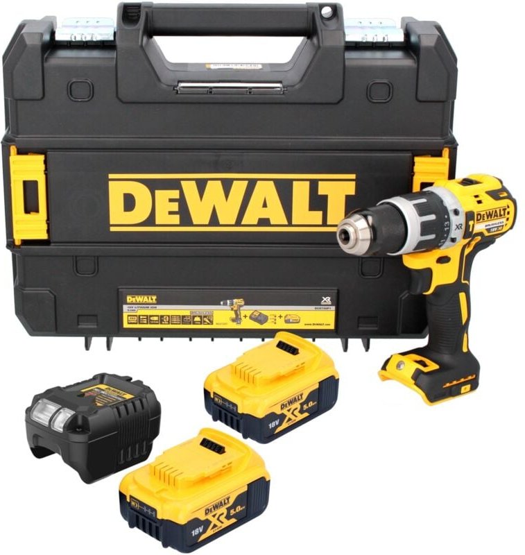 DeWalt DCD 796 P2T Akku Schlagbohrschrauber 18 V 70 Nm Brushless + 2x Akku 5,0 Ah + Ladegerät + TSTAK