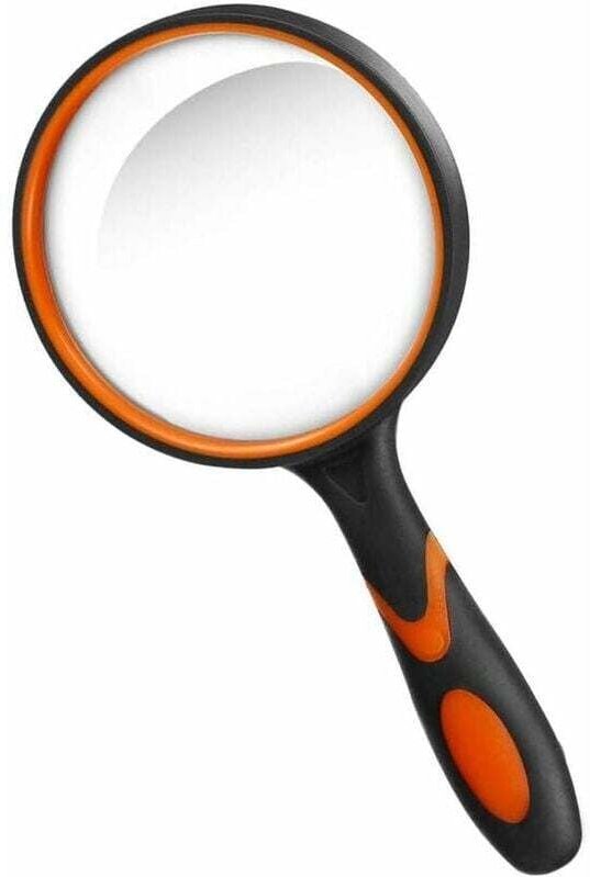 75 mm großer und bruchsicherer Spiegel zum Lesen, zur Inspektion, gegen Insekten, Orange