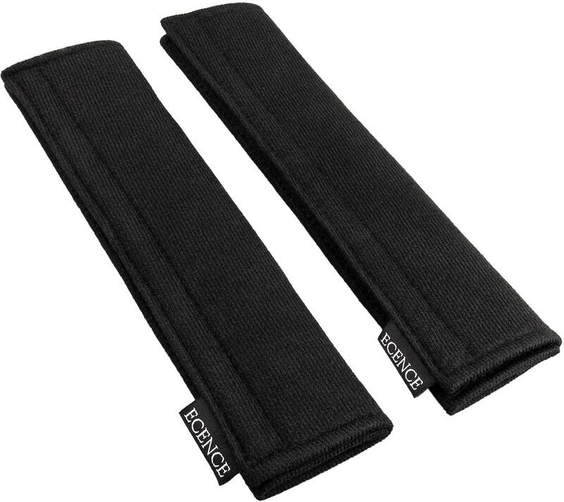 Ecence - 2x Gurtschoner Schwarz Sicherheitsgurt Gurtpolster Autogurt Gurtschutz Schoner