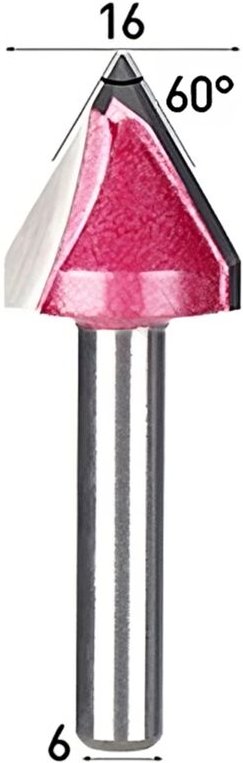 TCT 3D V-Messer 60° 6 x 16 mm Schnitzmesser