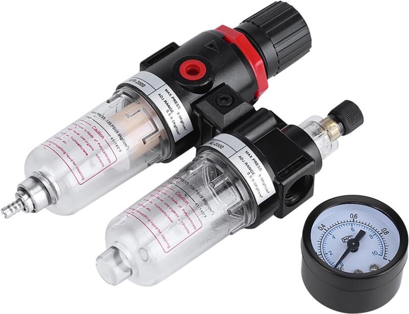 Ej.life - Haofy Druckluft Wartungseinheit 1/4' Luftkompressor Filterregler - Kombiwartungseinheit R1/4'+Öler Kompressore...