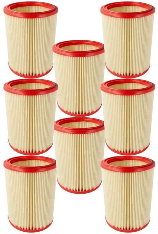 8x Lamellenfilter kompatibel mit Nilfisk - Alto Attix 8 Gallon / as/e Handstaubsauger - Vhbw
