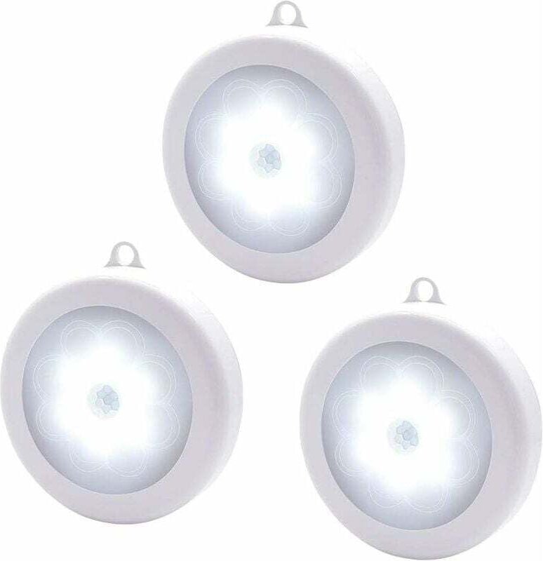 Nachtlichter mit Bewegungsmelder, 3er-Pack LED-Nachtlichter, kabelloser Sensor, batteriebetrieben für Schlafzimmer, Wohn...