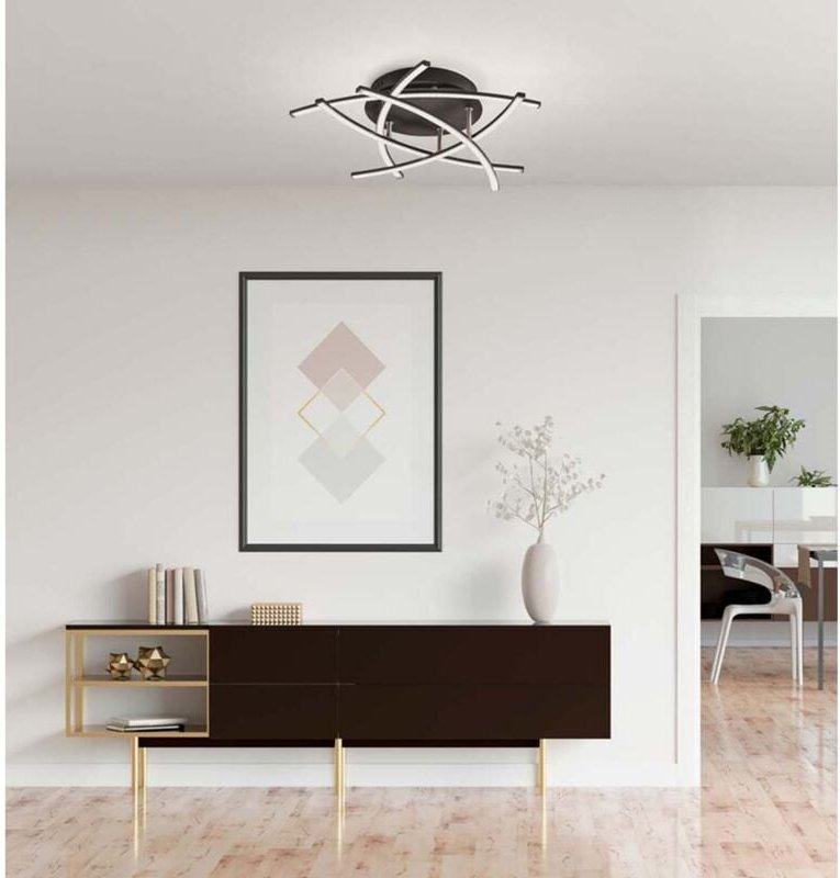 Thumbnail - Fischer&honsel - Deckenleuchte Designlampe Fernbedienung dimmbar led cct Wohnzimmerlampe schwarz