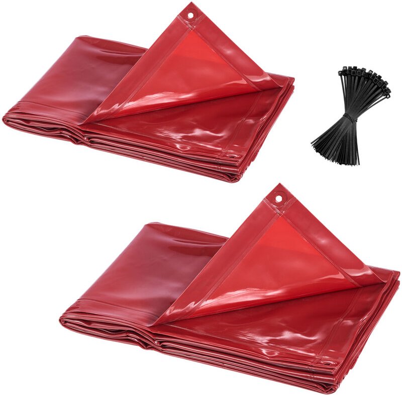 Mophorn 2er-Pack Schweißvorhang, 1740x2340 mm Schutzwand aus flammhemmendem Vinyl mit UV-Schutz für Werkstatt- und Indus...