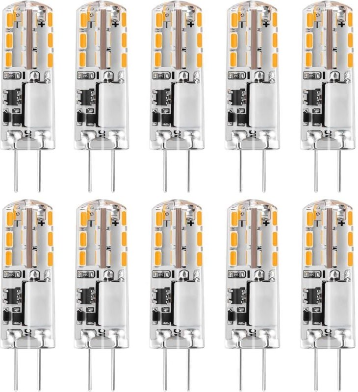 Memkey - G4 LED-Lampen, 12 v ac/dc, warmweiß, 3000 k, 120 lm, 2 w, 15–20 w, Halogen, G4, energiesparend, JC-Typ, Bi-Pin-...