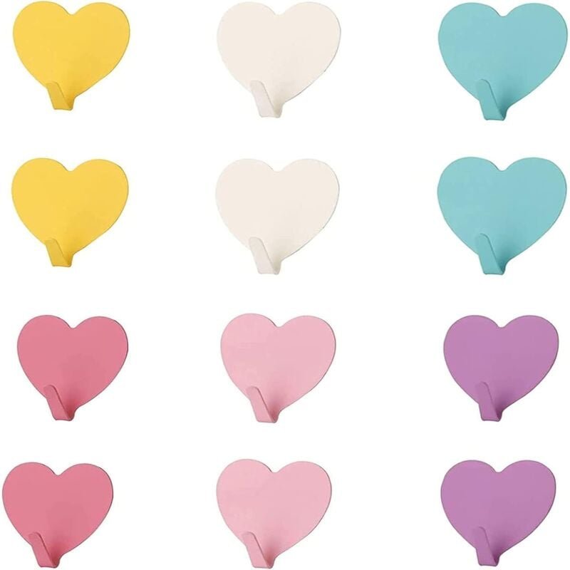 Herzförmiger Wandhaken, Klebehaken, Edelstahl, Mehrzweck-Klebehaken, Wandhaken, selbstklebender Wandhaken, Handtuchhaken...