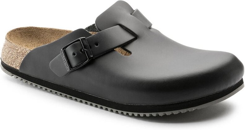 Birkenstock - Clog Boston Super Grip, Naturleder, schwarz, Weite schmal, Größe 39