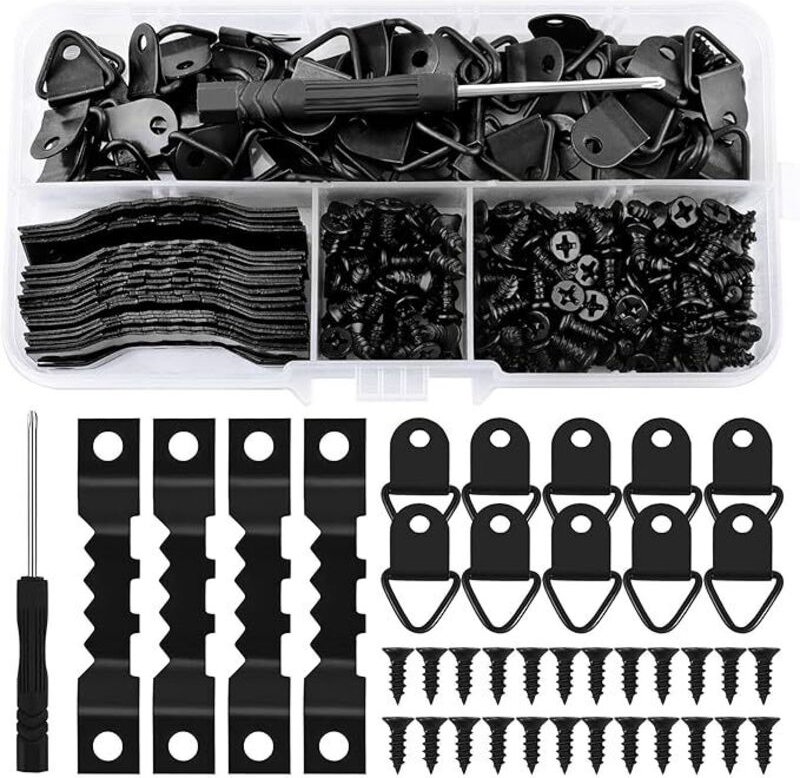 251 Stück Bildaufhänger Bilderhaken Bild Aufhänger für Bilder Haken Wand für Bilderrahmen Zackenaufhänger mit Schrauben ...