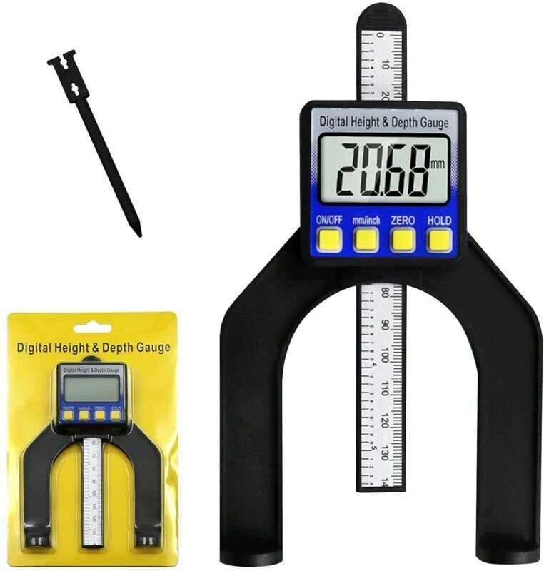 Digitaler Tiefenmesser mit Höhenanzeige 0-80 mm und LCD-Display für Holzbearbeitung und Maschinenbau