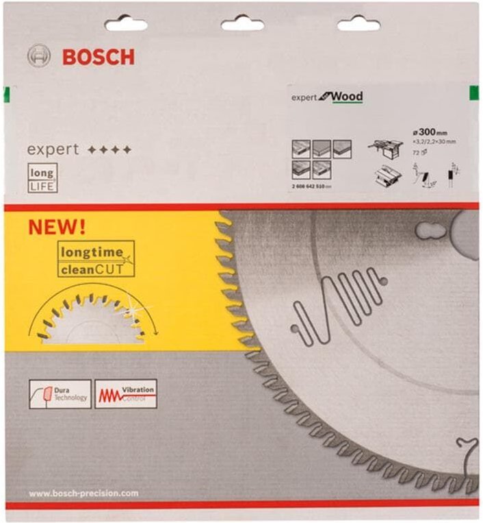 Kreissägeblatt Expert for Wood, 300 x 30 x 3,2 mm, 72 - Bosch