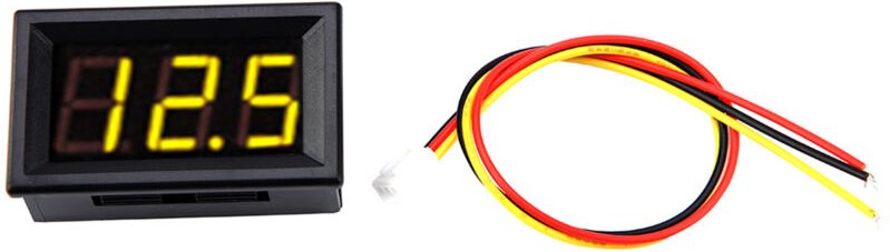 Eosnow - 0,56 Zoll 3-Draht-Digital-LED-Voltmeter-Spannungsmessgerät mit Verpolungsschutz, dc 0–100 v (gelb).