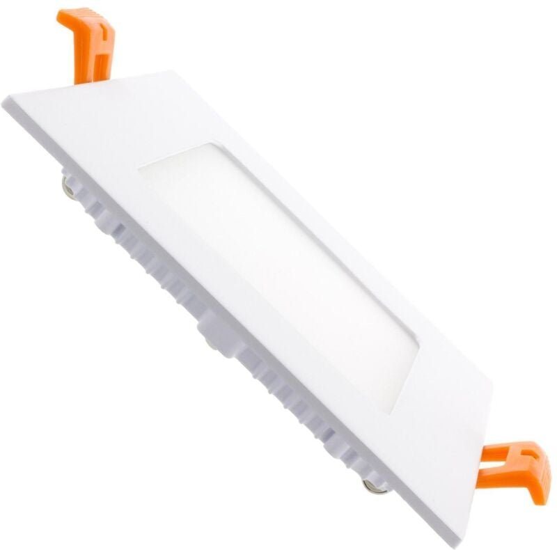 LED Einbaustrahler flach 6W Eckig SuperSlim Ausschnitt 105x105mm LIFUD 3000K Warmweiß