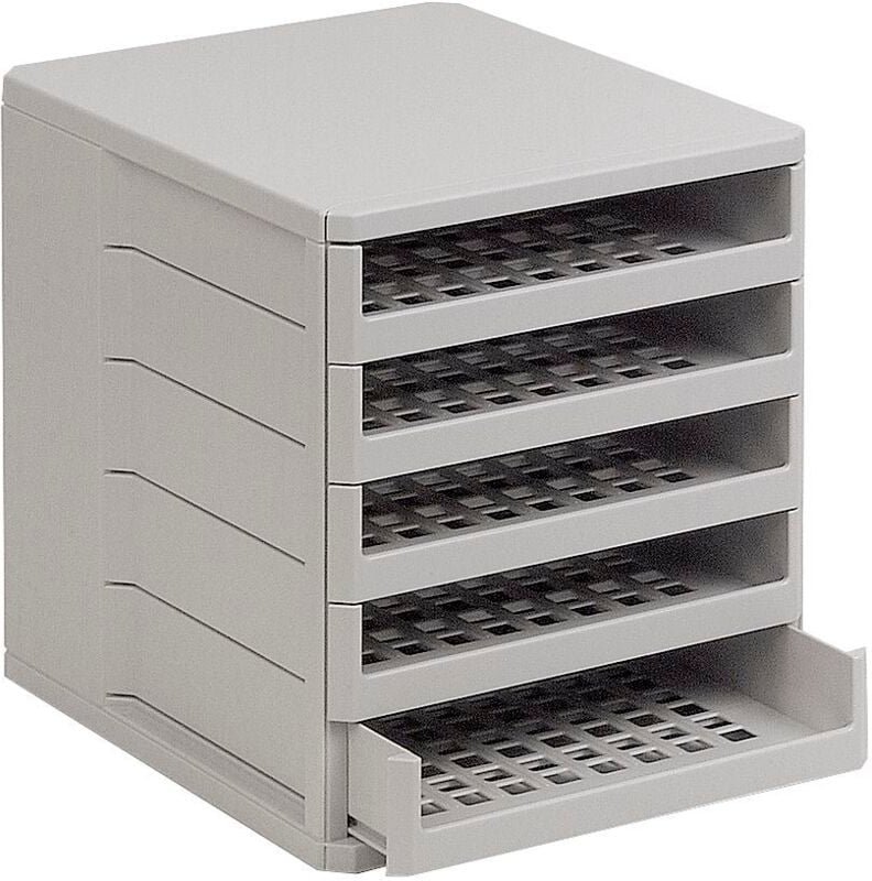 Ablagebox Ninka Ordner, Breite 275 mm, Höhe 320 mm, Kunststoff weißgrau