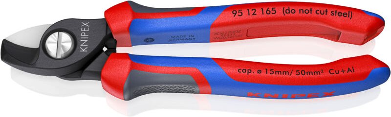 95 12 165 Kabelschere mit Mehrko.-Hülle brüniert 165 mm - Knipex