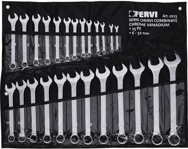 25 tlg ring maulschlüssel satz 6 - 32 mm maul ringschlüssel-satz Fervi 0223