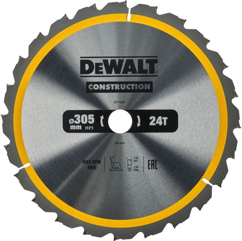 Zubehör - Sägeblatt 305x30 mm, 24 Zähne DT1958 - Dewalt