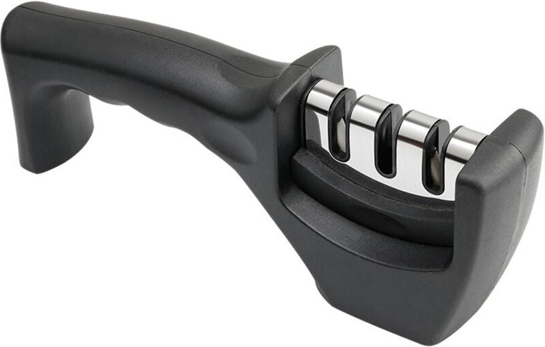 Ahlsen - 3-Phasen-Schärfer – für Küchenmesser – professionelles Ergebnis/ergonomisches Design – Keramikstein/Wolframkarb...