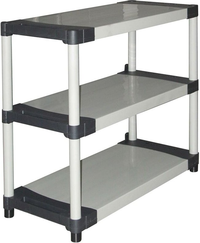 Regal Regalsystem grau in Harz 3 Fachböden ab h 85 cm Schuhablage