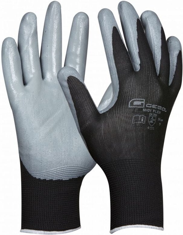 Handschuh Midi Flex Größe: 9 Arbeitshandschuhe Montagehandschuh - Gebol