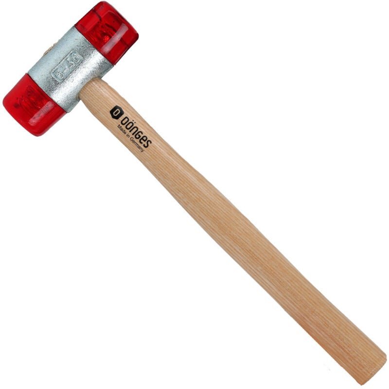 Kunststoffhammer mit lackiertem Eschenstiel, 40 mm, Rot - Dönges