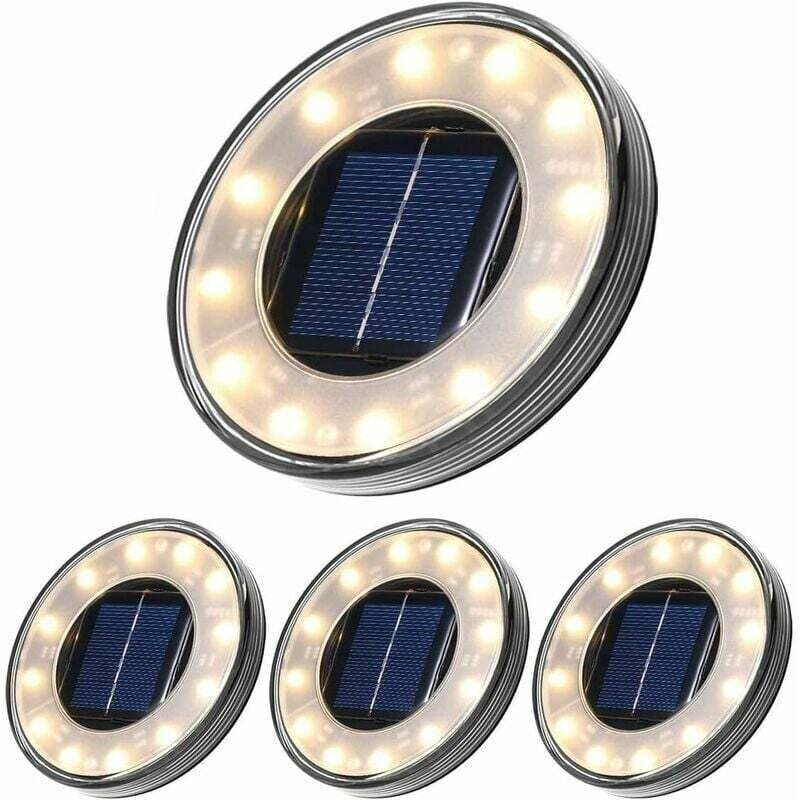 Thumbnail - LED-Solar-Bodenleuchte, 4 Stück, Tomshine 12 LEDs, Solar-Außenbeleuchtung, wasserdicht IP68, Straßenlaternen, vergrabene...
